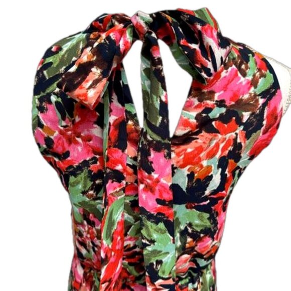 Sam Edleman High Neck Tiered Watercolor Floral Dress NWT - Picture 9 of 14